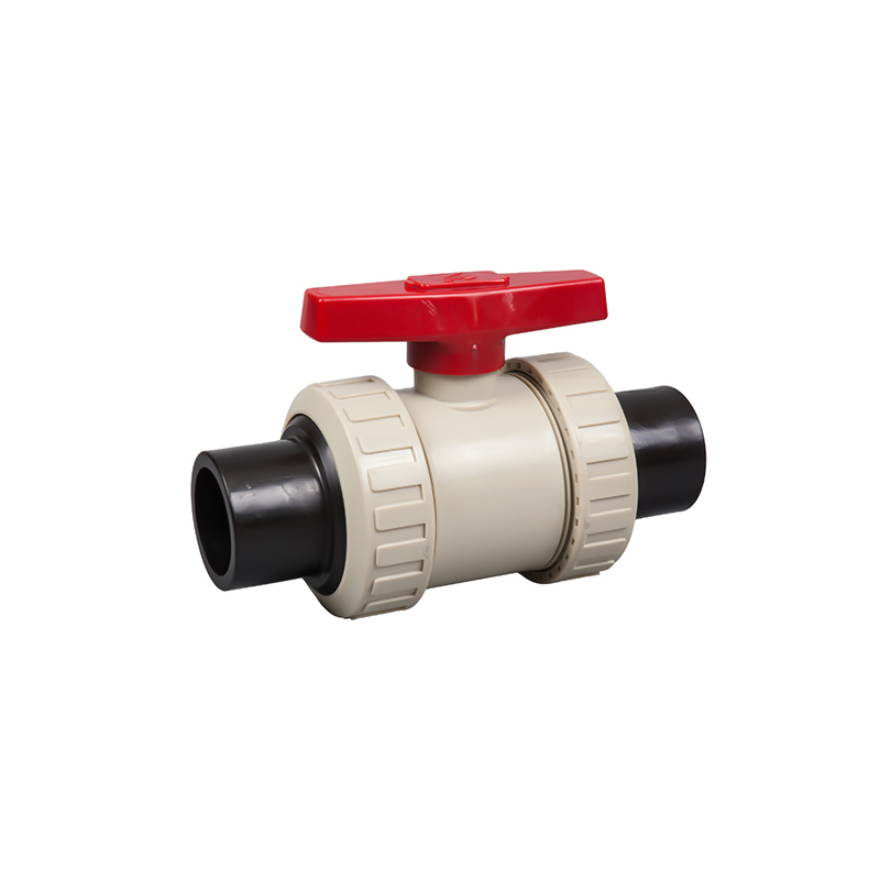 PPH/PE THERMOPLASTIC SOCKET DOUBLE UNION BALL VALVE